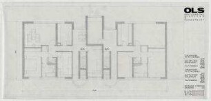 Gutachten Otto-Lilienthal-Siedlung (nicht realisiert) – Wohnhaus Typ C: Grundriss. Berlin-Lichterfelde, Schütte-Lanz-Straße 61-65, Lichterfelder Ring 200-220