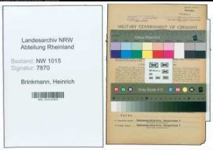 Entnazifizierung Heinrich Brinkmann , geb. 11.07.1892 (Kaufmaennischer Angestellter)