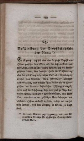 24. Beschreibung der Tropfsteinhöhle bey Maux