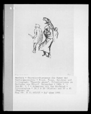 "Runolds Ahnen", Illustrationen zu Balladen von Eduard Reinacher — Schweizer mit dem Nordwind