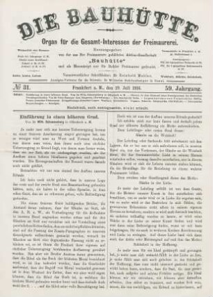 No. 31. Frankfurt a. M., den 29. Juli 1916. 59. Jahrgang.