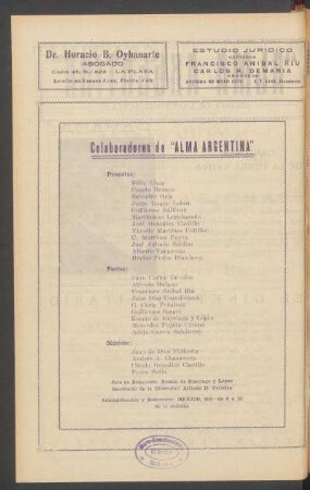 Colaboradores de "Alma Argentina"