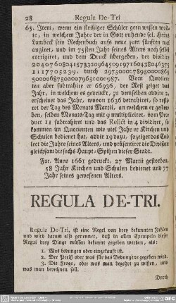 REGULA DE-TRI [in ganzen Zahlen]