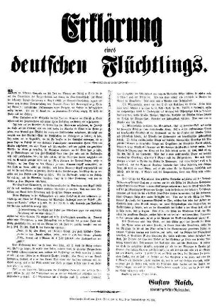 Erklärung eines deutschen Flüchtlings.