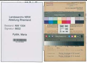 Entnazifizierung Maria Pyttlik , geb. 04.02.1922 (Postangestellte)