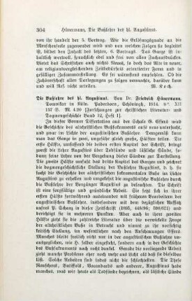 304-305 [Rezension] Hünermann, Friedrich, Die Bußlehre des heiligen Augustinus