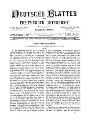 Über ästhetisches Sehen : (Schluss)