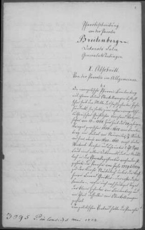 Breitenberg-Oberkollwangen: Pfarrbeschreibung 1828