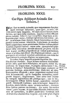 Problema XXXII. Cur Pigra stolidaque Animalia sint Testacea?