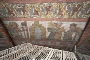 Szenen aus dem Leben der Heiligen Veronika, Nikolaus und Katharina — Szenen aus dem Leben des Heiligen Nikolaus und eine Szene aus dem Leben der Heiligen Veronika — Szene der Jungfrauenlegende