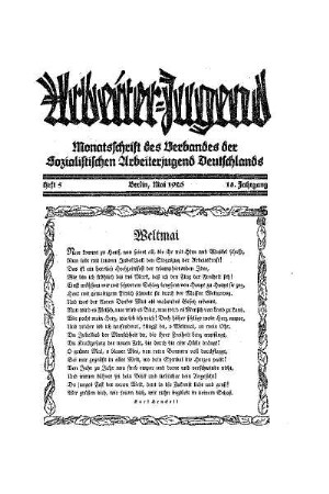 Arbeiter-Jugend : Weltmai