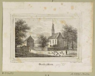 Die Kirche in Großzössen (Neukieritzsch-Großzössen), aus Sachsens Kirchen-Galerie von Hermann Schmidt, Bd. 6, 1841