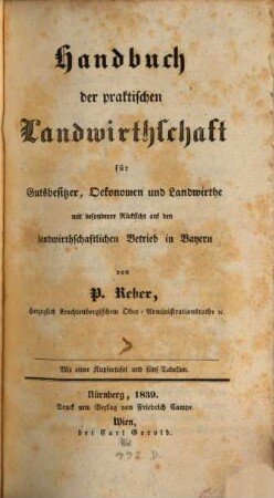 Handbuch der praktischen Landwirthschaft für Gutsbesitzer, Oekonomen und Landwirthe