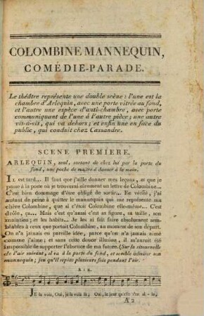 Colombine mannequin : comédie-parade, en un acte, en prose, mêlée de vaudevilles