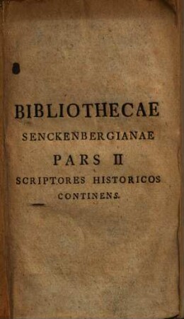 Bibliotheca Senckenbergiana, 2.