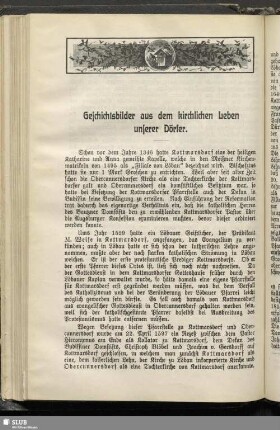 Geschichtsbilder aus dem kirchlichen Leben unserer Dörfer