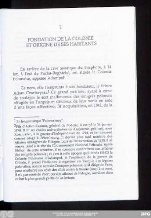 1 Fondation De La Colonie Et Origine De Ses Habitants