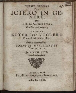 Theses Medicae De Ictero In Genere