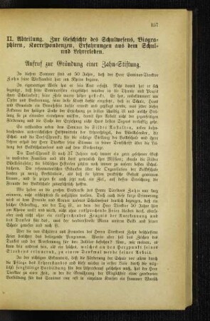Aufruf zur Gründung einer Zahn-Stiftung