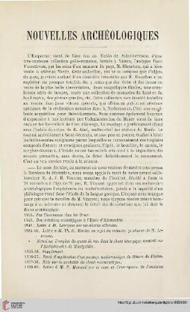 Nouvelles archéologiques