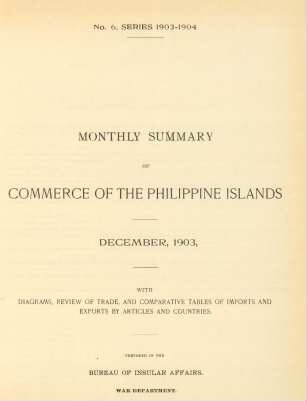 No. 6, Series 1903 - 1904. December 1903