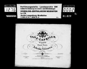 Johann Strauss (Sohn, 1825-1899): Tanz-Capricen / Walter / für das / Piano-Forte / von / Johann Strauss / 152tes Werk Wien, bei Tobias Haslinger