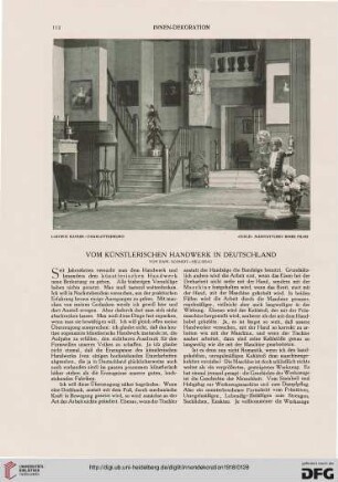 Vom Künstlerischen Handwerk in Deutschland
