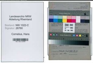 Entnazifizierung Hans Cornelius , geb. 15.05.1900 (Heizer)