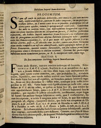 589-597, Proemium. Sectio. I. De fore competente Nobilium Imperii Immediatorum.