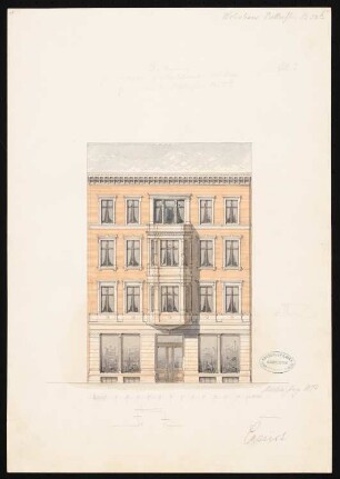 Wohnhäuser Ritterstraße 61-65, Berlin-Kreuzberg: Wohnhaus Knoblauch Nr. 64: Ansicht