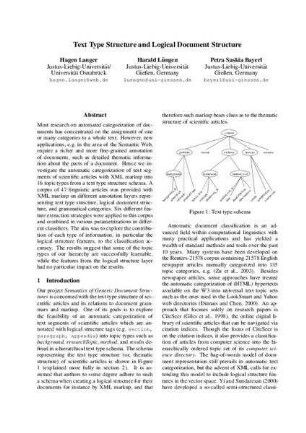 Text type structure and logical document structure
