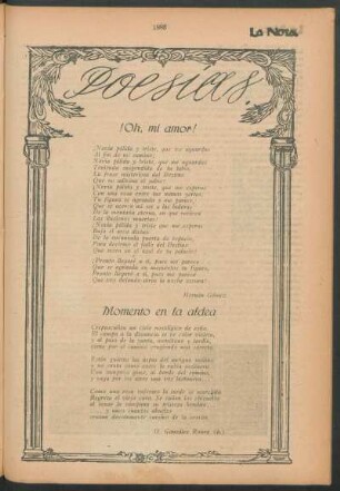 Poesías : ¡Oh, mi amor! [y] Momento en la aldea