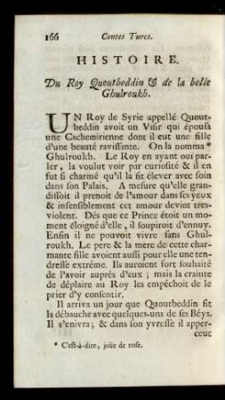 Histoire.Du Roy Quoutbeddin & de la belle Ghulroukh.