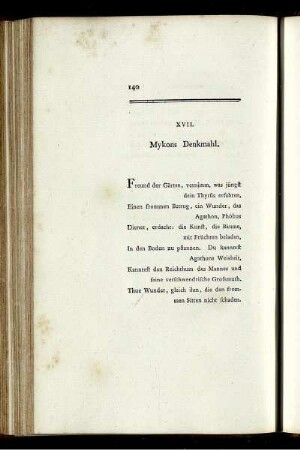 XVII. Mykons Denkmahl.