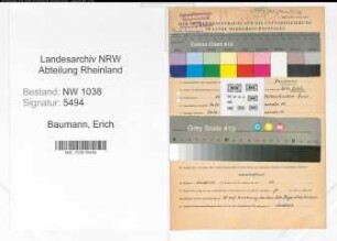 Entnazifizierung Erich Baumann , geb. 25.03.1915 (Polizist)