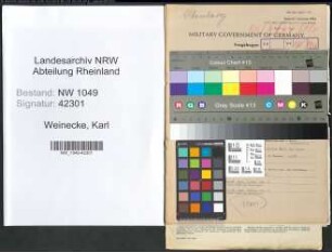 Entnazifizierung Karl Weinecke , geb. 24.11.1891 (Ingenieur)