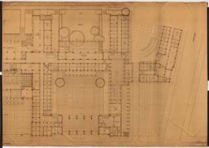 Reichsluftfahrtministerium, Berlin: Teilgrundriss V1-3/L1-3/Q1-2 1:100 (EG/ 1. OG)