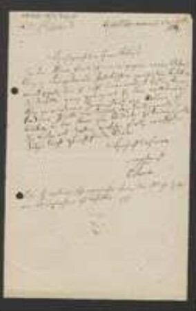 Brief von Carl Gustav Sanio an Unbekannt