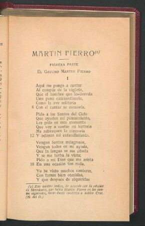 Primera Parte - El gaucho Martín Fierro