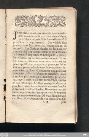 [Des Malheurs de la Guerre, & des avantages de la Paix]
