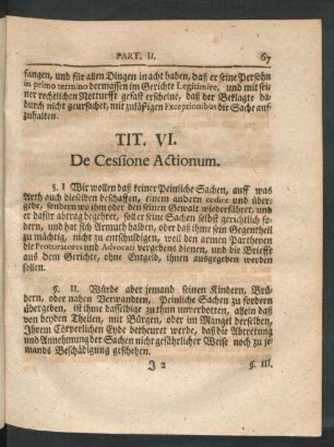 Tit. VI. De Cessione Actionum.