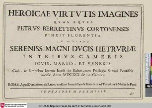 Titelblatt der Serie Heroicae Virtutis Imagines