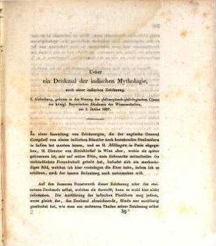 Über ein Denkmal in der indischen Mythologie : nach e. ind. Zeichnung