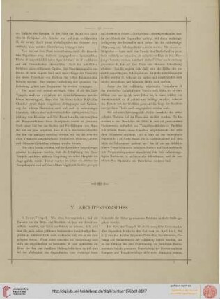 V. Architektonisches