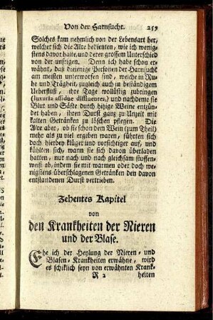 Zehentes Kapitel von den Krankheiten der Nieren und der Blase.