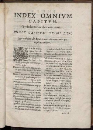 Index omnium Capitum, quae in his tribus libris continentur.