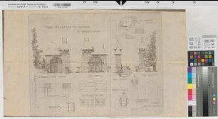 Brunskappel (Olsberg) Gut Wildenberg Toranlage Ansichten, Grundrisse, Schnitte (1903) 1 : 50 41 x 62 Pause Gutsarchiv Wildenberg III E Nr. 5, Dep.
