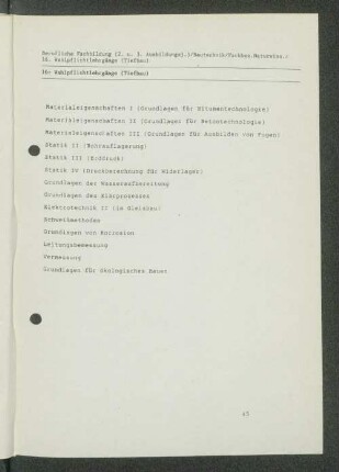 16: Wahlpflichtlehrgänge (Tiefbau)