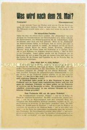 Aufruf der Kommunistischen Arbeiterpartei und der Allgemeinen Arbeiter-Union zur Sabotage der Reichstagswahl 1928