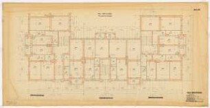 Wohnhausbebauung Mannheimer Straße, Berlin-Wilmersdorf: Haus 17 bis Haus 19: Grundriss Erdgeschoss und Obergeschoss 1:50